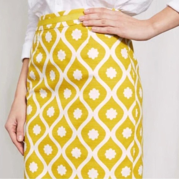 BODEN | Yellow Geometric Print Pencil Skirt - Picture 8 of 8